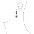 thumbnail image 3 of Bling Jewelry Womens Fashion Art Deco Wedding Gemstone Dangle Chandelier Earrings Silver Plated, 3 of 5