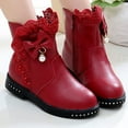 thumbnail image 2 of Eltusu Little Girls Booties, Thermal No Slip Plateform Waterproof Winter Boots Wine Size 13(Little Kids), 2 of 6