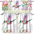 thumbnail image 4 of Floral Hummingbird Window Curtain Tiers and Valance Set,Short Tier Curtain for Bathroom Small Cafe Curtains for Living Room Bedroom, 4 of 6