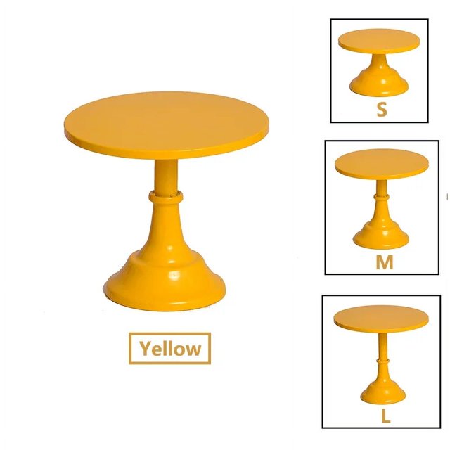 Cake Stand Home Party Dessert Table Display Rack Dessert Cake Tray Cold Meal Tea Break Table Afternoon Tea Center Rack Metal YELLOW (M) 10 INCH-1PCS