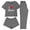 Dark Gray#6, variant on Jamicy Womens Pajamas Set Valentine's Day Gift 3pcs Home Casual Pajamas Short Sleeves Tops with Shorts Long Pants Set Pajamas Set