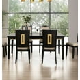 thumbnail image 6 of Dining Room Set of 2pc Side Chairs Espresso Finish Upholstered Chairs Unique Back Design Wood Chair, 6 of 9