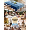 thumbnail image 5 of Blue Ombre Table Cloth, Modern Abstract Art Farmhouse Striped Waterproof Tablecloth for Square Tables, Reusable Washable Fabric Table Cover for Restaurant Kitchen Dining Tables 60"x60", 5 of 6