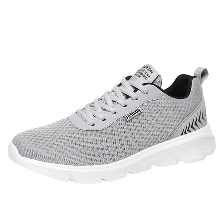 

NECHOLOGY Retro Mens Sneakers Men Colorblock Mesh Lace Up Casual Shoes Comfortable Breathable Soft Mens Sneakers Size 14 Grey 8