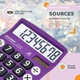thumbnail image 3 of Catiga Electronics CD-8185 Dual Power Calculator, Large LCD & Buttons, 8 Digit, Purple, 3 of 6