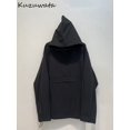 thumbnail image 5 of Kuzuwata - Sudadera con capucha de manga larga, holgada e informal, elegante, ajustada, a la moda, con cordón y parches de Japón, 5 of 5