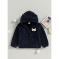 thumbnail image 2 of Bagilaanoe Newborn Baby Girl Boy Winter Fuzzy Coat Long Sleeve Hooded Jacket 6M 9M 12M 18M 24M Infant Fall Fleece Zipper Outwear, 2 of 8