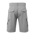 thumbnail image 4 of BUWTTER Men's Casual Shorts with Cargo Pockets Loose Fit Solid Color Cotton Everyday Summer Bottoms Lightweight Light Gray XXXL, 4 of 4