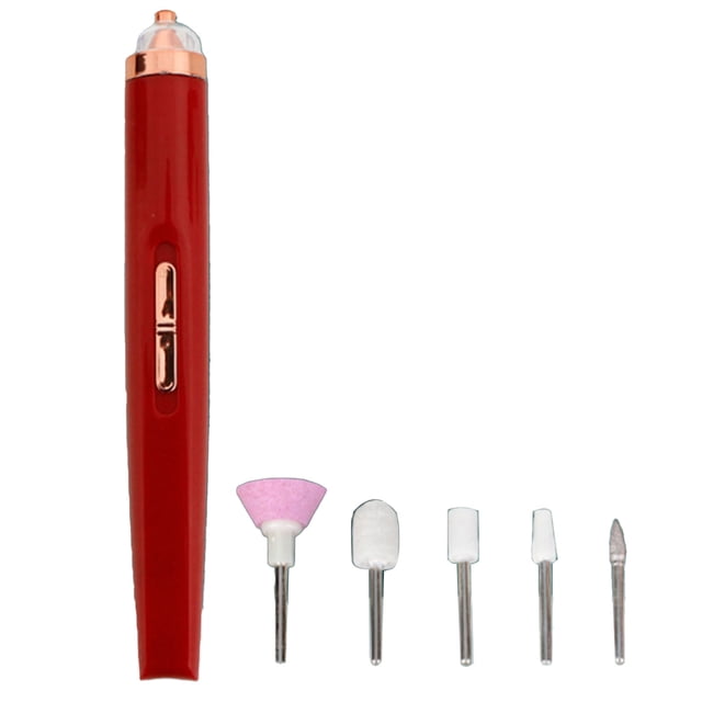 Electric Nail Polishing Machine, LED Lighting 5 Heads Removable High Speed Nail File Machine Rechargeable For Pedicure For Individual