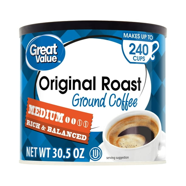 Great Value Original Roast Medium Ground Coffee, 30.5 oz