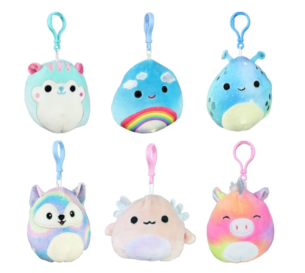 Plush Doll 6 Kellytoy Squishmallow Assorted Fruits 3.5" Mini Clip Ons Sets 