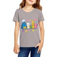 thumbnail image 2 of Sewkxo Girls Boys T Shirts Back to School Clothes Short Sleeve Crew Neck Letter Print Girls Boys Cute Graphic Top,Light Gray 100, 2 of 4
