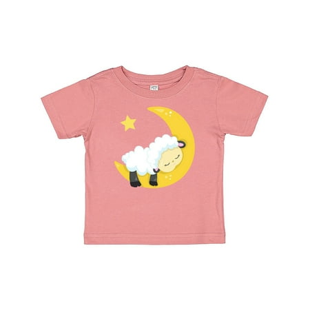 

Inktastic Cute Sheep Sleeping Sheep Moon Stars Sleepy Gift Baby Boy or Baby Girl T-Shirt