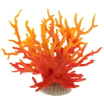 Unique Bargains 1 Pcs Colorful Coral Reef Decor Mini Faux Coral Decor for Aquarium Decorations Yellow Red 16.5x14.8cm