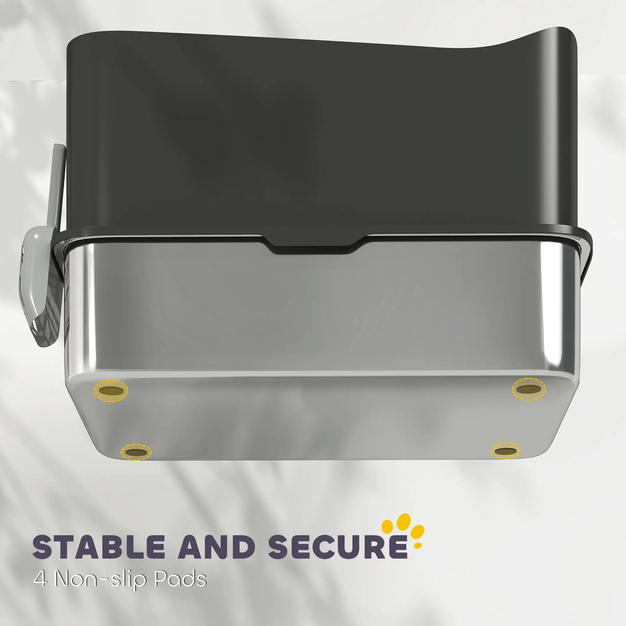 Cat Litter Box with Scoop, Top Entrance, Non-slip Pads
