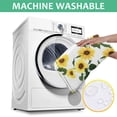 thumbnail image 6 of White Green Leaf Sunflower Pattern Square Tablecloth,Waterproof Square Table Cover,Wipeable Spillproof Washable Table Cover for Home Kitchen Party Decor 52"x52"(132x132cm), 6 of 6