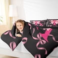 thumbnail image 3 of spefrowx Watercolor Pink Bow Print Twin Bedding, Black Monogram Letter K Bedding Comforter Set, Black Reversible, 7 Pieces, 3 of 6