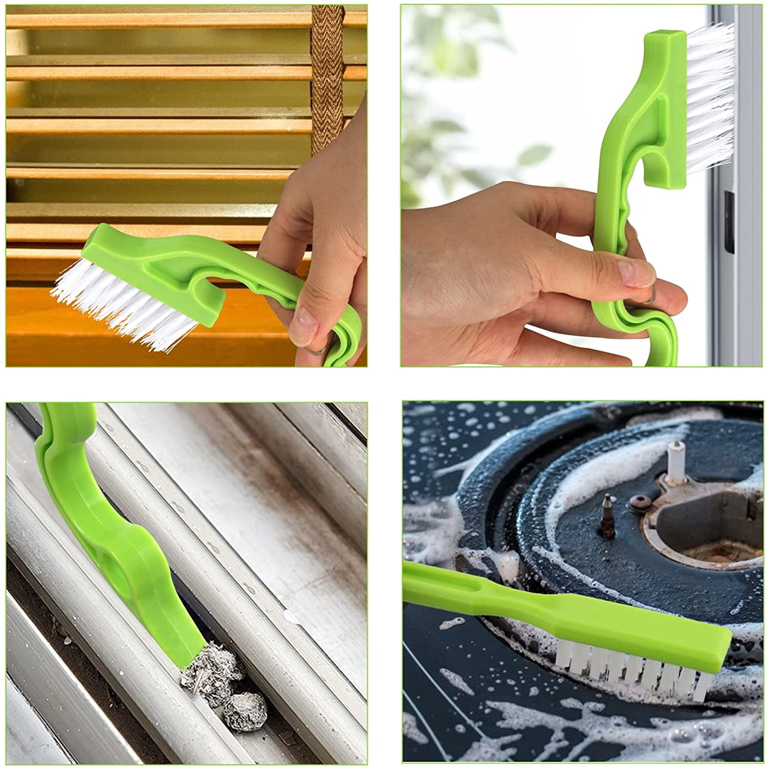 8 Pack Grout Cleaner Brush, Hand-held Groove Gap Cleaning Tools Tile Joint Scrub Brush to Deep Clean, Household Cleaning Brushes for Window Door Track, Stove Tops, Shower, Kitchen, Seams, Floor Lines