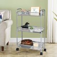 thumbnail image 4 of Gymax Chariot de Rangement Roulant à 3 Niveaux Chariot de Rangement Utilitaire Gris, 4 of 10