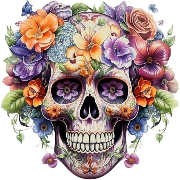 Sugar Skull Halloween Edible Icing Image Cake Topper, by Tnct.