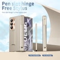 thumbnail image 5 of Allytechgroup for Samsung Galaxy Z Fold 6 5G Case with S Pen Holder, Kickstand Electroplating Hard PC  [Hinge Protection & Camera Protection] Magnetic Heavy Duty Shockproof Folding Stand Cover,Gold, 5 of 8