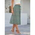 thumbnail image 5 of Qcmgmg Flowy Skirt Midi Length Elastic High Waist A-Line Skirt with Pockets Bohemia for Women 2025 Trendy Mint Green XXL, 5 of 7