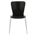 thumbnail image 6 of Bentwood Contemporary Stackable Dining Chair in Black Wood and Chrome by LumiSource - Set of 4, 6 of 8