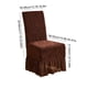 thumbnail image 3 of Funda elástica de jacquard para silla de comedor con faldón | Tejido elástico de poliéster grueso | Cobertura total para decoración del hogar, bodas y fiestas | Gris, rojo, café, beige y verde, 3 of 6