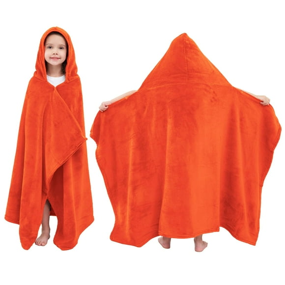 Towel Hiturbo Kids - Forro polar de felpa con capucha (127 x 76 cm), color naranja