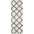thumbnail image 2 of SAFAVIEH Belize Joisse Geometric Plush Shag Runner Rug, Ivory/Charcoal, 2'3" x 7', 2 of 5