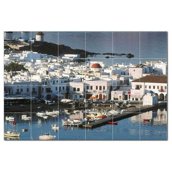 City Scene Ceramic Tile Mural Kitchen Backsplash Bathroom Shower, 404575-M64