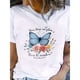 thumbnail image 1 of Nueva versión de la camiseta de manga corta con estampado de mariposas para mujer, 1 of 6