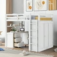 thumbnail image 2 of Bellemave Full Size Loft Bed with Desk and Storage Wardrobe, Drawers, Wood High Loft Bed for Teens (Bright White), 2 of 9