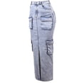 thumbnail image 2 of A2Y Women's Long Denim Cargo Skirts Light Navy S, 2 of 4