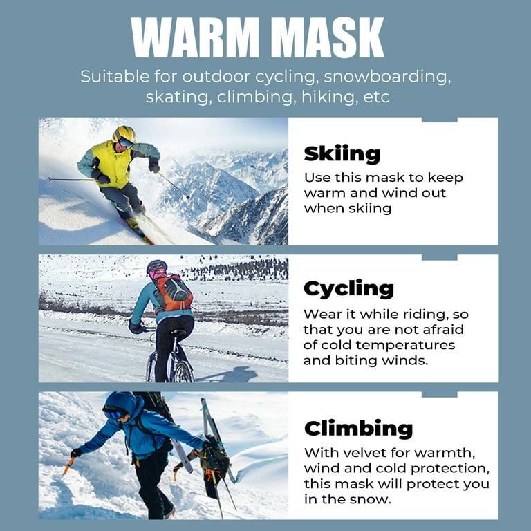 Winter Balaclava Ski Cycling Mask Windproof Thermal Half Face Mask for Men  Women