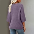 thumbnail image 6 of Warop 3/4 Sleeve Sweaters for Women Fall Clothes Tunic Tops Casual Solid Color Crewneck Pullover Basic Ribbed Knit Shirts, 6 of 6
