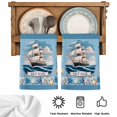 thumbnail image 5 of Ocean Set Sail Kitchen Towels Set of 4, Nautical Blue Sailboat Waves Coral Starfish Absorbent Dish Towels for Kitchen, Microfiber Hand Towel, Quick Drying Tea Towel for Cleaning Decorative Dishcloths, 5 of 7