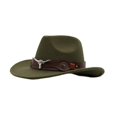 thumbnail image 1 of Sombrero de vaquero con cinturón de hebilla, sombrero de vaquera para hombres y mujeres, para actuaciones en escenarios y festivales. Verde, 1 of 9
