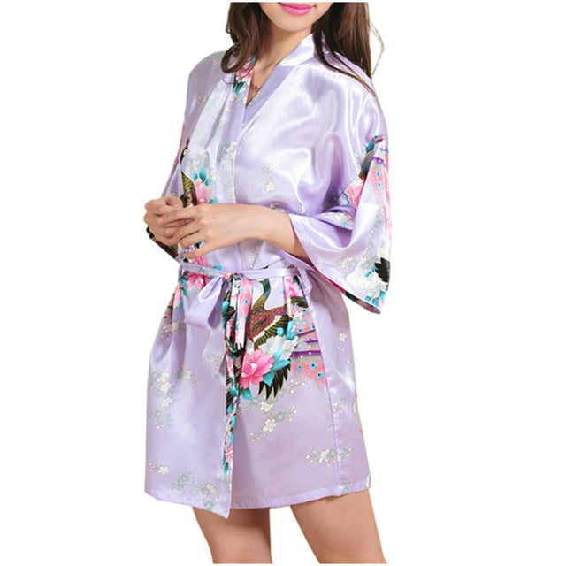 LSLJS Cardigan Imprimé Ample pour Femmes Ceinture Peignoir Court, Robes Cadeaux pour Femmes