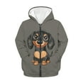 thumbnail image 5 of DISNIMO Dachshund Hoodie for Kids Gray Hoodie Sweatshirt Boys Hooded Zip Up Sweatshirts Size 8-10 Children Hooded Jackets for Girls Hoodie Jacket Boys Casual Clothes Boys Kid Fall Hoodies Zipper, 5 of 7