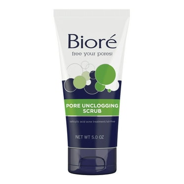 Bioré Pore Unclogging Scrub, 2% Salicylic Acid, Oil-Free, Penetrates Pores, 5 oz