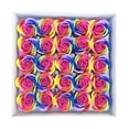thumbnail image 1 of 25 piezas de jabón de baño con flores de rosas multicolores, jabón de rosas en caja de regalo, regalo para aniversario, cumpleaños, boda, día de San Valentín, día de la madre y orgullo., 1 of 6