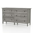 thumbnail image 5 of 24/7 Shop At Home Zed Transitional Wood Bedroom 6 Drawer Chest Dresser in Vintage Gray Oak, 5 of 5