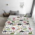 thumbnail image 5 of Pofeuu Dinosaur Print Ultra-Soft Micro Fleece Blanket,for Bed Or Sofa,All Season Throw Blankets Flannel Blanket-50"x40", 5 of 7