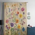 thumbnail image 5 of Vintage Spring Floral Semi Sheer Curtains Drapes for Living Room,Bedroom,French Doors Window 45 Inches Long,Summer Botanical Pastoral Flowers Rod Pocket Chiffon Curtain Drapery Voile Draperies Panel, 5 of 6