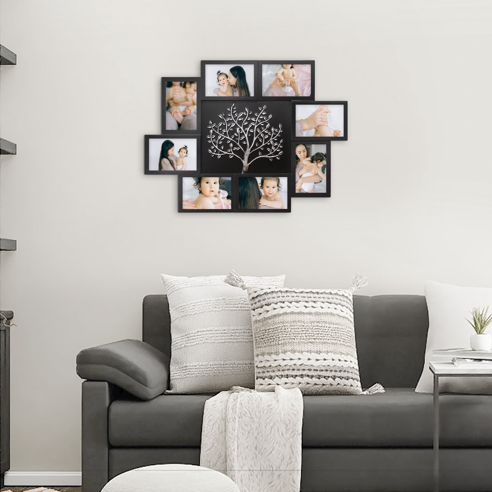 8-Opening Black Collage Photo Frame - Versatile Wall Display for Home, Family, and Friends (4x6)