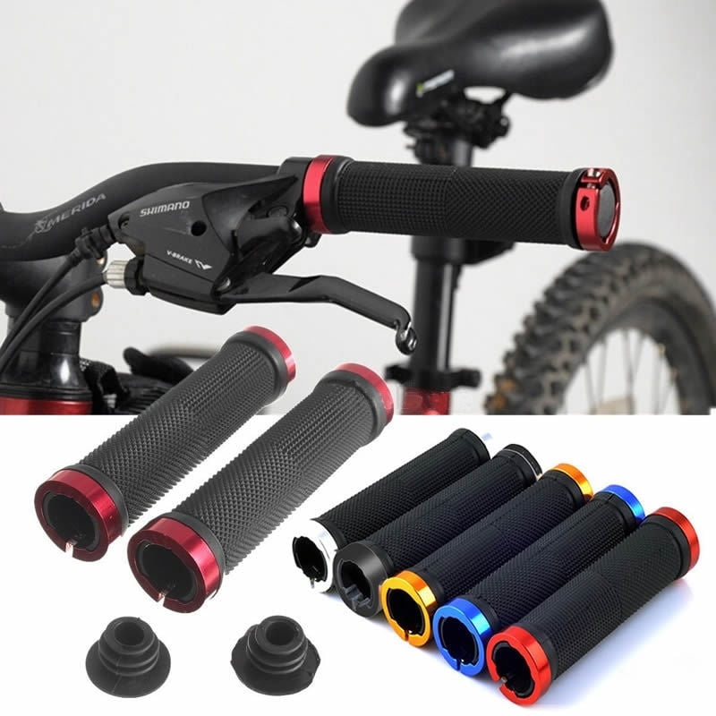 Handlebar Grips Double Lock on Locking BMX MTB Mountain Bike Grips Cycle Bar End