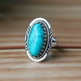 thumbnail image 6 of Blue Turquoise Ring, 925 Silver Ring, Oval Cut Gemstone, Statement Ring, Healing Crystal Ring, Bohemian Ring, Men's Signet Ring, Charm Ring, 6 of 6