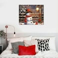 thumbnail image 4 of COMIO Christmas Canvas Wall Art with Wood Frames 16" x 12" Art Works Winter Poster Prints Farmhouse Snowman Hanging Wall Pictures Decoration for Holiday Living Room Bedroom Bathroom, 4 of 4