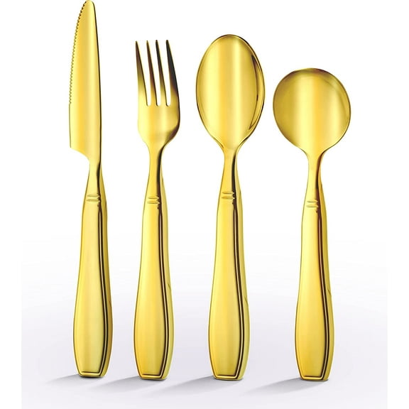 Special Supplies Adaptive Utensils 4-Piece Set - Weighted for Hand Tremors, Arthritis, Parkinson's